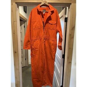Vintage BULWARK PROTECTIVE APPAREL CLOTHING 48 REGULAR ORANGE COVERALLS